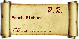 Posch Richárd névjegykártya